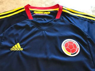 Men ' s Adidas 2011 - 2012 Colombia National Team Blue Soccer Jersey Adult Size L 2
