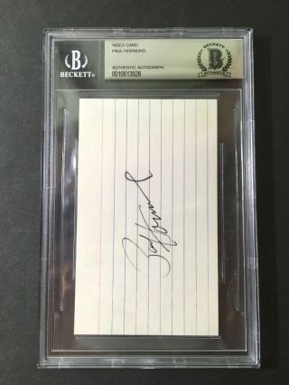 Paul Hornung Signed Green Bay Packers Index Card - Bas