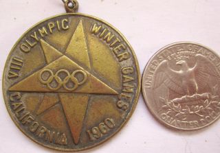 Old Olympic Badge Medal Keychain? Squaw Valley Usa 1960 Japan Brass