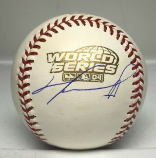 David Ortiz Signed 2004 World Series Baseball Auto Beckett Bas Red Sox