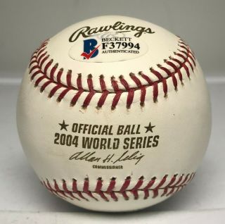 David Ortiz Signed 2004 World Series Baseball AUTO Beckett BAS Red Sox 2
