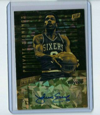 Julius Erving 2019 Panini National Vip Private Signings Cracked Ice Auto 4/10