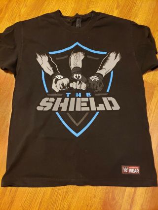 Official Wwe Authentic The Shield " Shield United " T - Shirt Black Size Large