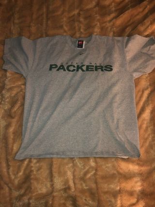 Green Bay Packers Just Do It Nike T - Shirt Womens Large Nfl S/s Green Cotton