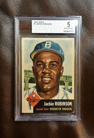 ⚾ 1953 Topps 1 Jackie Robinson Bvg Ex = Psa 5 Centered,  1948 Leaf Rookie Rp