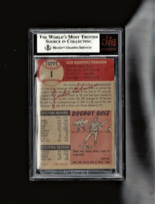 ⚾ 1953 TOPPS 1 Jackie Robinson BVG EX = PSA 5 CENTERED,  1948 Leaf rookie RP 3