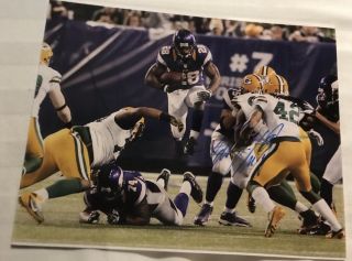 Adrian Peterson Minnesota Vikings Pro Bowl Autographed Sign 8x10 Photo Hof Goat
