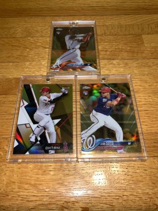 2018 Topps Chrome Gold Wave Refractor Acuna /50,  Ohtani /50 Soto /50 Rc Rookie