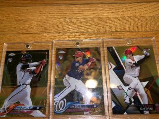2018 Topps Chrome Gold Wave Refractor ACUNA /50,  OHTANI /50 SOTO /50 Rc Rookie 2
