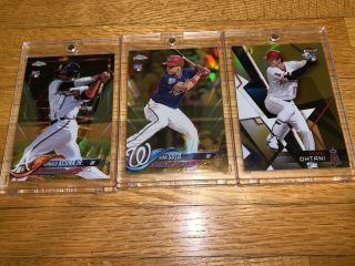 2018 Topps Chrome Gold Wave Refractor ACUNA /50,  OHTANI /50 SOTO /50 Rc Rookie 7