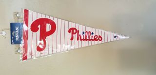 Philadelphia Phillies Red Pinstripes Mlb Felt Pennant With Holder 9