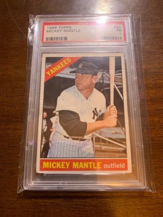 1966 Topps Mickey Mantle York Yankees 50 Psa Graded 1