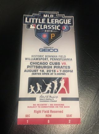 Mlb Little League Classic Section 1 Ticket Stub