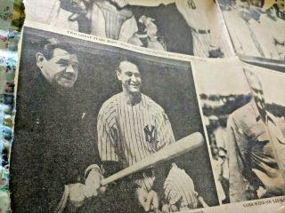 Babe Ruth Newspaper Photo Memorabilia/BABE RUTH DIES/Aug.  17/18,  1948 3