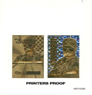 1999 Earnhardt Sr Stars 23k Gold Card Printers Proof
