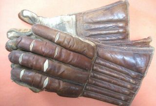 Old Hockey Gloves Leather Made In England Horsehide W.  H.  Brine Co Boston