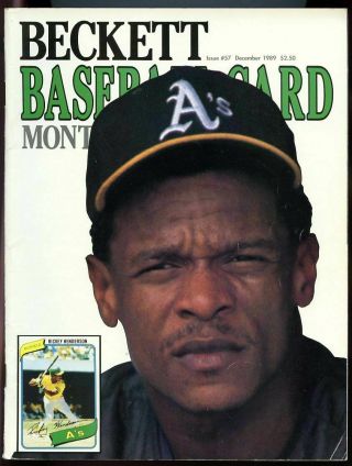 Beckett Baseball Card Monthly 57 December 1989 Rickey Henderson Oakland A 