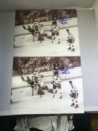 Derek Sanderson Signed Photo Autographed 8 X 10 Photo Bobby Orr Stanley Cup Cham