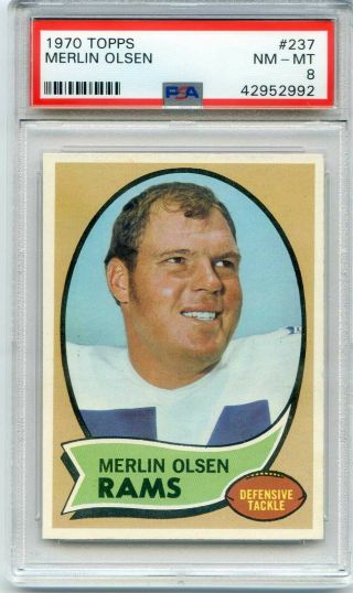1970 Topps 237 Merlin Olsen Psa 8 Nm Mt Los Angeles Rams Hall Of Fame