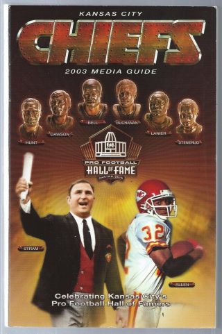 2003 Kansas City Chiefs Nfl Football Media Guide Record Book
