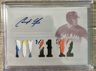 2015 Topps Triple Threads Christian Yelich 1/1 White Whale Patch Autograph