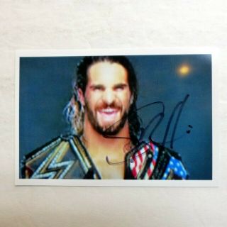 Seth Rollins Autographed 4x6 " Photo Wrestlemania Wwe Pc2223