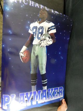 Vintage 1992 Play Maker Michael Irvin Dallas Cowboys Nfl Costacos Photo Poster