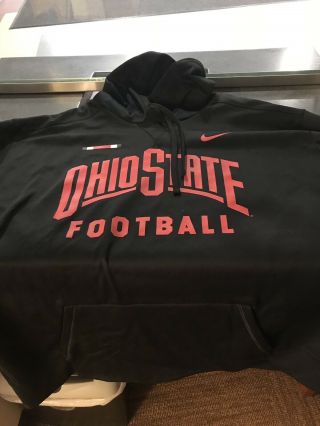 Ohio State Buckeyes Football Nike Dri - Fit Black 4xl Hooded Hoodie Sweatshirt