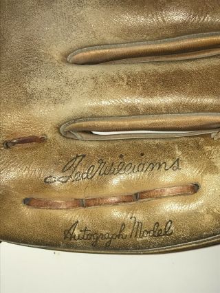 Vtg Ted Williams Autograph Model 1676 Sears Roebuck Baseball Glove Rt Handed 2