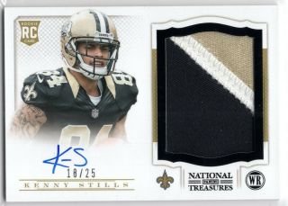 Kenny Stills 2013 National Treasures Black Rookie Patch Autograph Rpa Rc 18/25