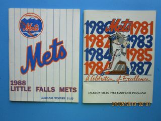 1988 Little Falls Mets & Jackson Mets Unscored Minor League Souvenir Programs