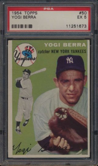 1954 Topps 50 Yogi Berra Hof Psa 5 Ex 51752
