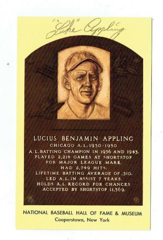 Baseball Hall Of Fame Player Chicago White Sox Luke Appling Autograph