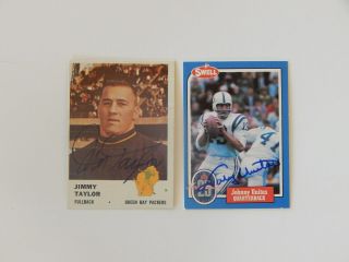1961 Fleer Football 89,  Jim Taylor,  Green Bay Packers,  Lsu,  Auto.  Card