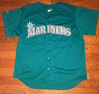 Vintage Majestic Seattle Mariners Ken Griffey Jr.  Jersey Stitched Sewn Adult Xl