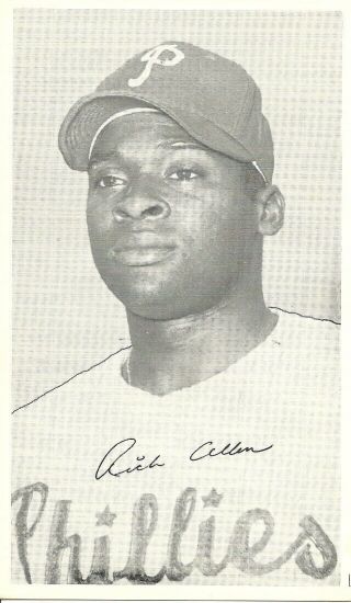 Rare Richie Dick Allen 1969 Philadelphia Phillies Team Issue Post Card