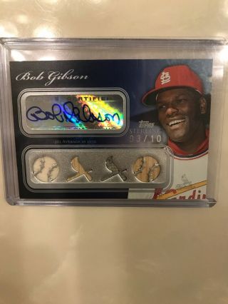 Bob Gibson Auto Game /10 2008 Topps Sterling