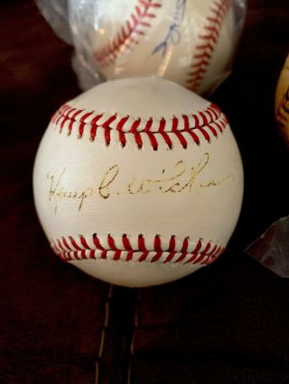 Kemp Wicker Died 1973 Former Star Signed Autographed Baseball York Yankees