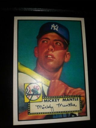 1952 Topps Mickey Mantle York Yankees 311 Baseball Card Reprint