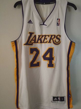 Adidas Lakers 24 Kobe Bryant Swingman White Jersey Size Small (mens)