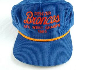 Vtg Denver Broncos Afc Champions Trucker Snap Back Baseball Hat 1986 Corduroy