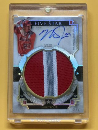 2018 Five Star Game - Jumbo Patch Autograph Mike Trout Auto 5/5