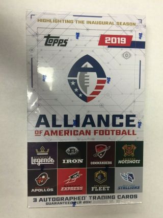 2019 Topps Alliance Of American Football Factory Hobby Box
