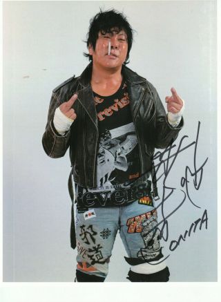 Atsushi Onita Autographed Wrestling Photo.  Highspots.  Wwe Njpw Aew