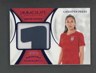 2018 - 19 Immaculate Soccer Blue Remarkable Christen Press Patch 2/25 Usa