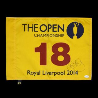 Rory Mcilroy Signed Golf Flag British Open Championship Royal Liverpool Auto Jsa
