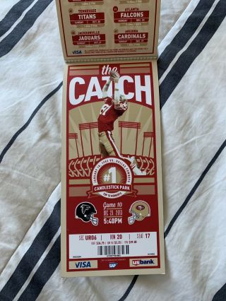 2013 SF 49ers Game ticket stub The Catch 1982 Candlestick Park top 10 moments 2