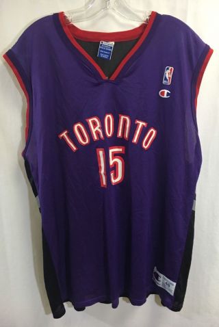 Vintage Vince Carter 15 Toronto Raptors Nba Champion Jersey Size 48 Purple