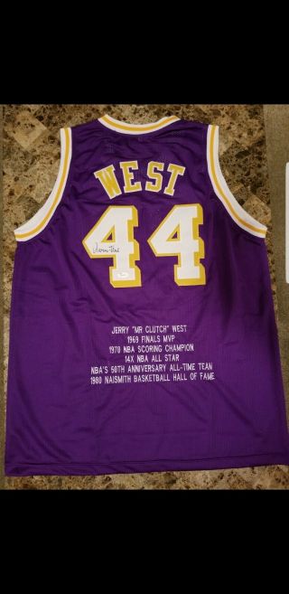 Los Angeles Lakers Jerry West Signed/autographed Jersey Jsa