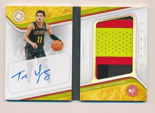 Trae Young 2018 - 19 Panini Opulence Rookie Patch Auto Booklet Rpa Rc 10/25 D1